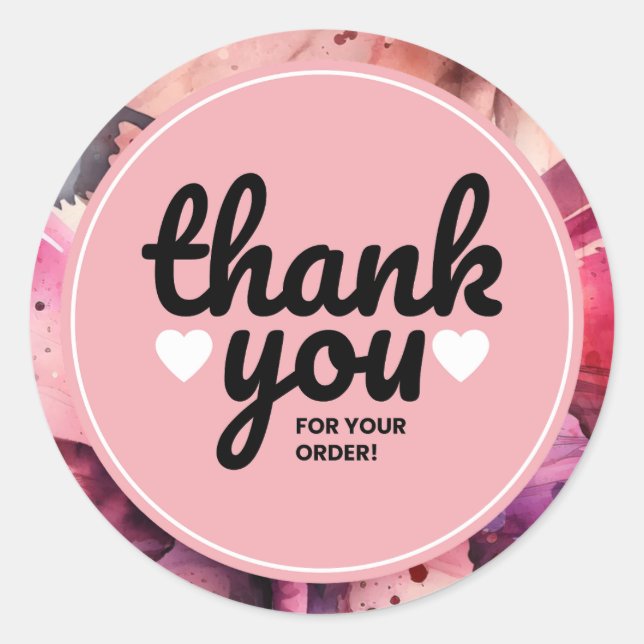Business Thank You for Your Order Sticker (Front)