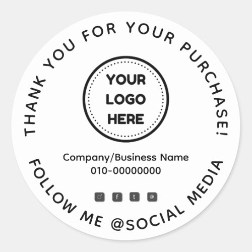 Business Thank You For Your Purchase Sticker