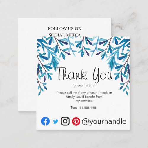 Business Thank You for your referal business card