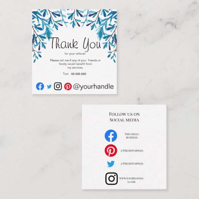 Business Thank You for your referal business card (Front/Back)