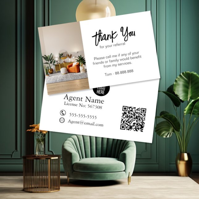Business Thank You for your referal real estate Business Card (Creator Uploaded)