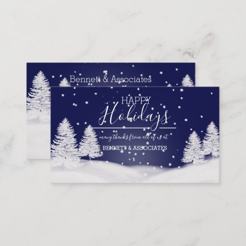 Business Thank You happy holidays christmas tree Business Card