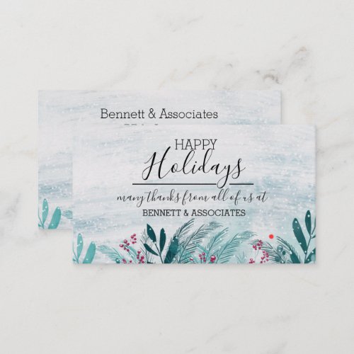 Business Thank You happy holidays christmas tree Business Card