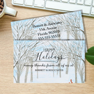 Business Thank You happy holidays christmas tree Card