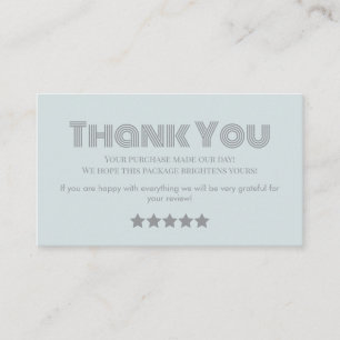 business thank you homemade business card green