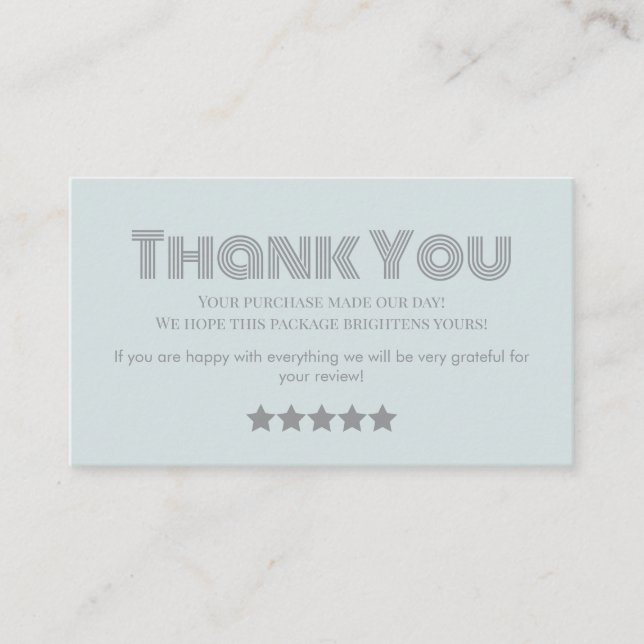 business thank you homemade business card green (Front)