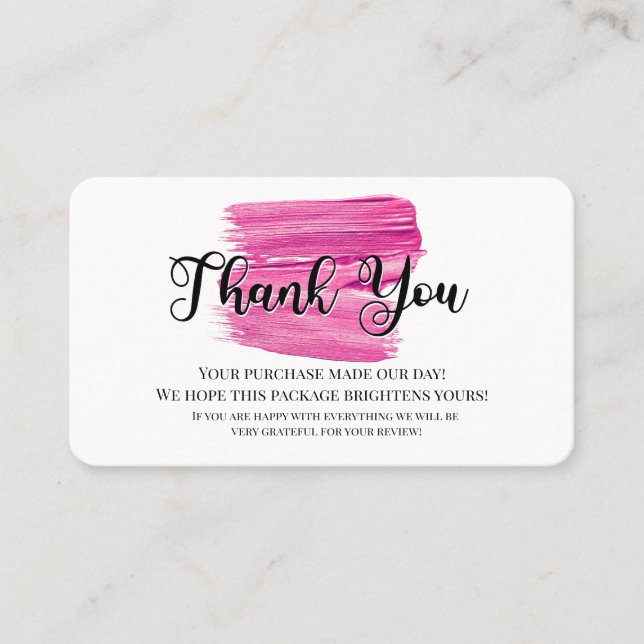 business thank you homemade make-up cosmetic business card (Front)