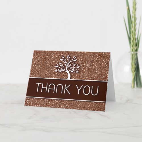 Business Thank You in Chocolate Creme Paisley