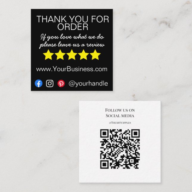 Business Thank You insert card modern packaging (Front/Back)