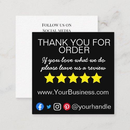 Business Thank You insert card modern packaging