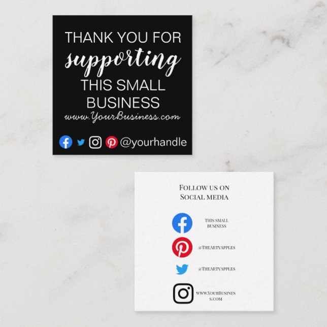 Business Thank You insert card modern packaging (Front/Back)