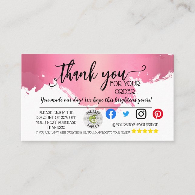 Business Thank You Insert card modern packaging (Front)