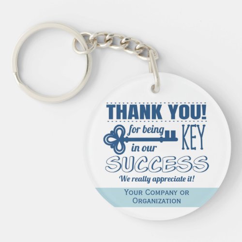 Business Thank You Key In Success Keychain