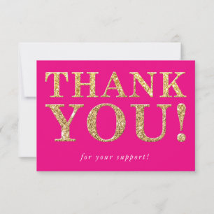BUSINESS THANK YOU logo modern glam insert pink Card