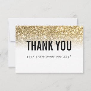 BUSINESS THANK YOU logo modern order insert gold Card