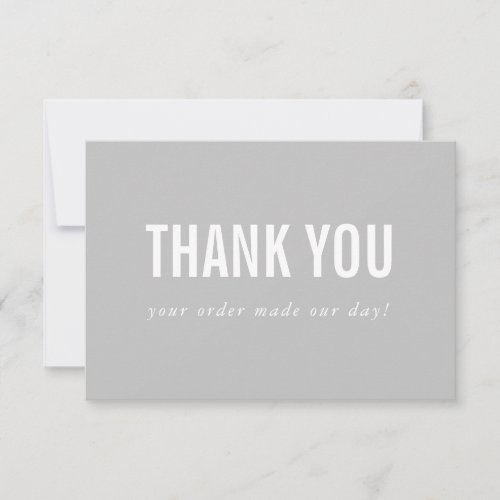 BUSINESS THANK YOU logo modern order insert gray