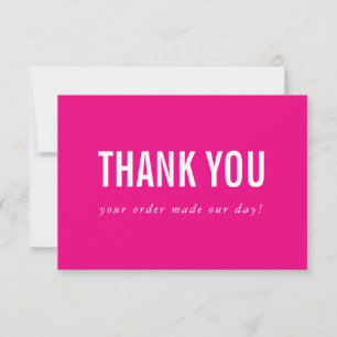 BUSINESS THANK YOU logo modern order insert pink Card