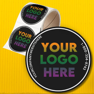 Business Thank You Logo Social Media Classic Round Sticker