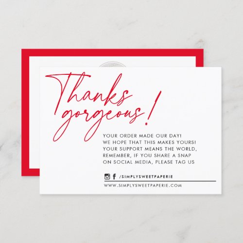 BUSINESS THANK YOU modern ball pen bright red