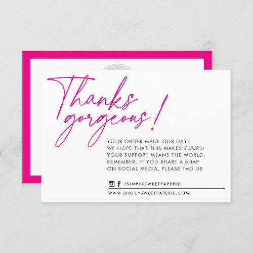 BUSINESS THANK YOU modern ball pen hot pink