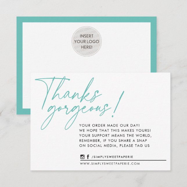 BUSINESS THANK YOU modern ball pen mint (Front/Back)
