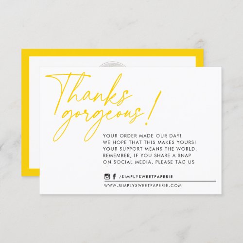 BUSINESS THANK YOU modern ball pen old yellow