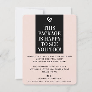 BUSINESS THANK YOU modern bold blush pink black