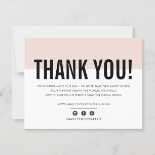 BUSINESS THANK YOU modern bold blush pink LOGO