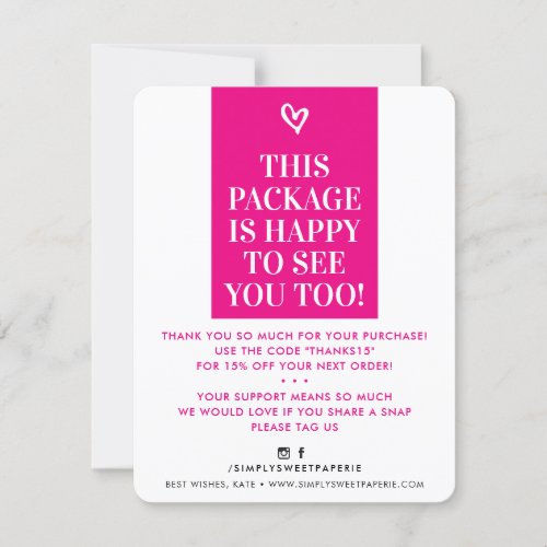 BUSINESS THANK YOU modern bold bright pink