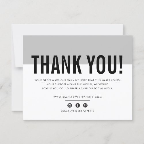 BUSINESS THANK YOU modern bold pale gray LOGO