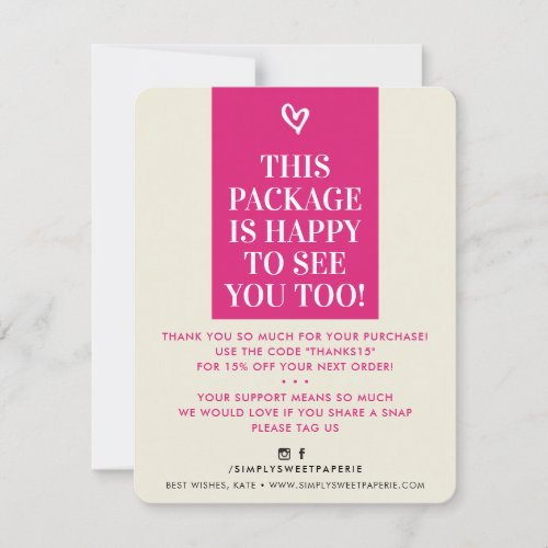 BUSINESS THANK YOU modern bold pink ivory