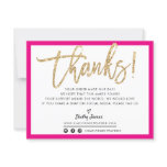 BUSINESS THANK YOU modern chic gold glitter script BUSINESS THANK YOU modern chic gold glitter script