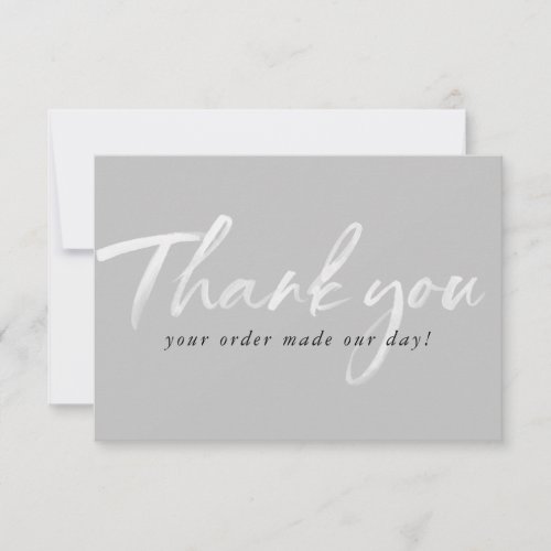 BUSINESS THANK YOU modern ink order insert gray