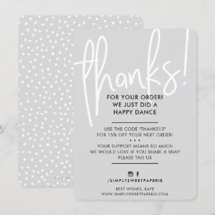 BUSINESS THANK YOU modern lettered font gray white