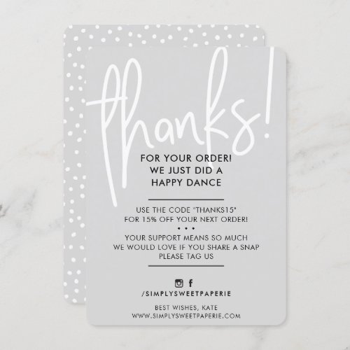 BUSINESS THANK YOU modern lettered font gray white