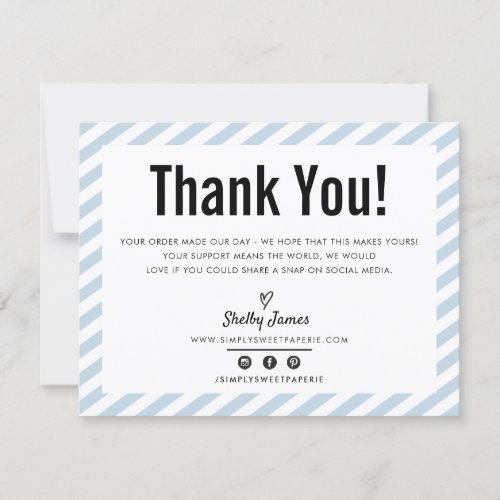 BUSINESS THANK YOU modern minimal baby blue LOGO