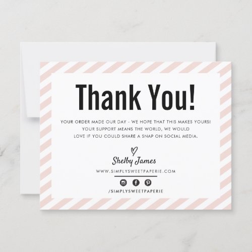 BUSINESS THANK YOU modern minimal blush pink LOGO