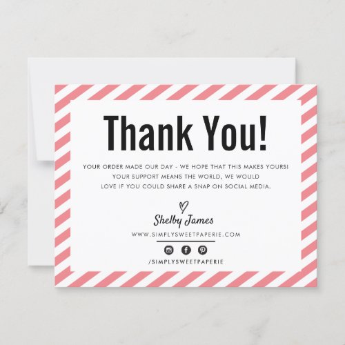 BUSINESS THANK YOU modern minimal coral LOGO