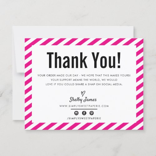 BUSINESS THANK YOU modern minimal hot pink LOGO