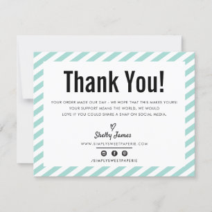 BUSINESS THANK YOU modern minimal mint green LOGO Card