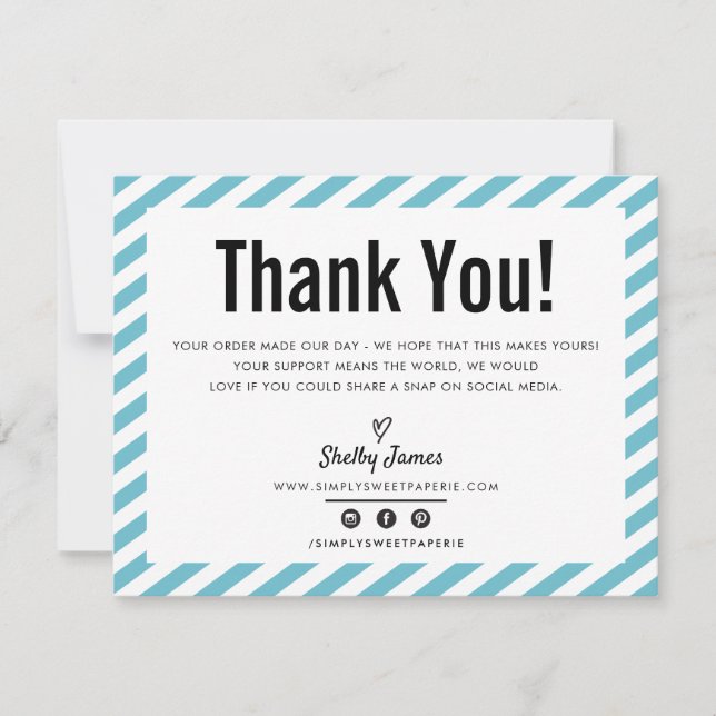 BUSINESS THANK YOU modern minimal turquoise LOGO (Front)