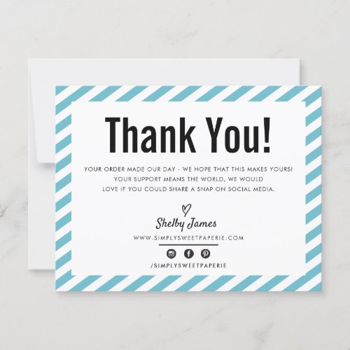 BUSINESS THANK YOU modern minimal turquoise LOGO