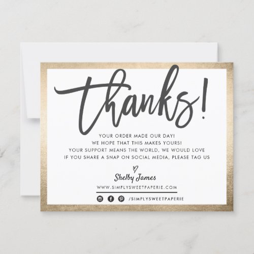 BUSINESS THANK YOU modern professional gold black