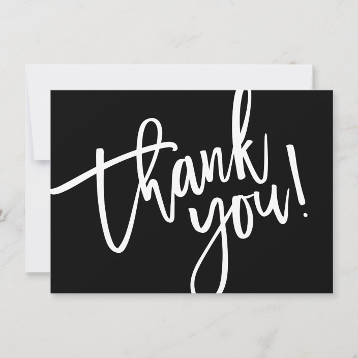 BUSINESS THANK YOU modern script insert black logo | Zazzle.com