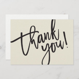 BUSINESS THANK YOU modern script insert cream
