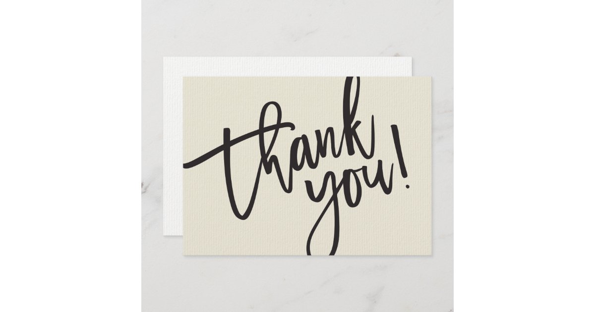 BUSINESS THANK YOU modern script insert cream | Zazzle