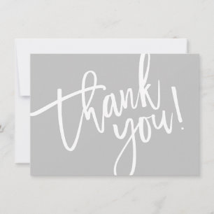 BUSINESS THANK YOU modern script insert gray logo Card