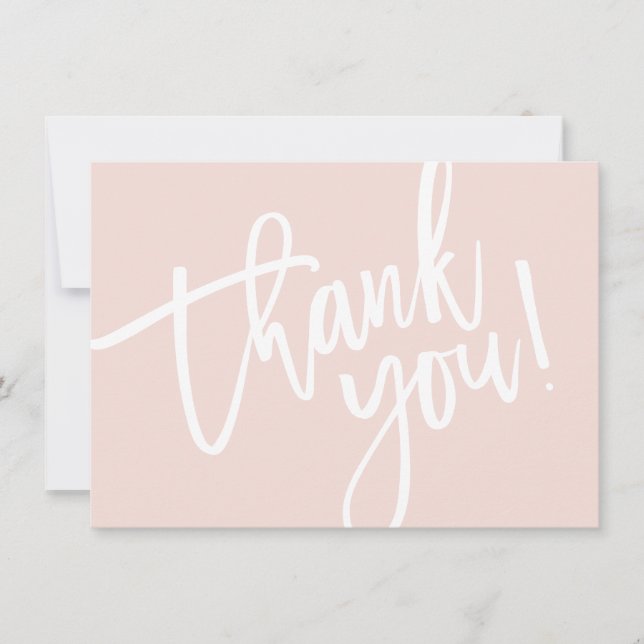 BUSINESS THANK YOU modern script insert pink logo Card (Front)