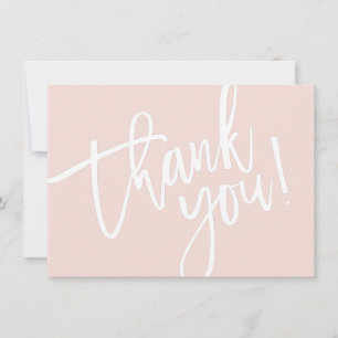 BUSINESS THANK YOU modern script insert pink logo Card