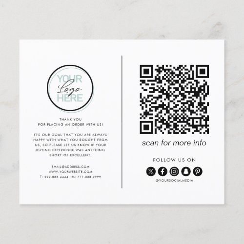 Business Thank You Note QR Code Flyer